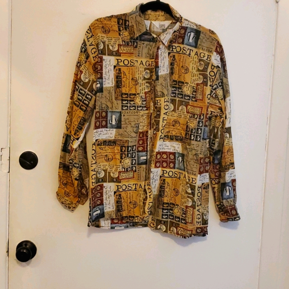 Vintage ISHYU blouse 100% silk size 8